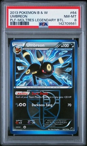 2013 Pokemon B&W Plasma Freeze UMBREON #64/116 PSA 8