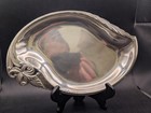 🔥 ANTIQUE WALLACE STERLING SILVER FLORAL DISH TRAY PLATTER SIGNED 8.89 TROY OZ — photo 3