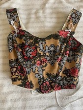 Renaissance Corset Top, Ethnic Pattern, 18th Century Medieval Costume Size L