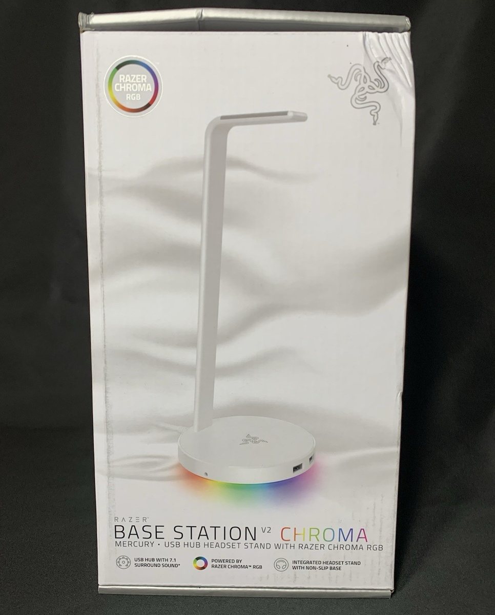 Razer Base Station V2 Chroma Mercury White USB Hub Headset Stand