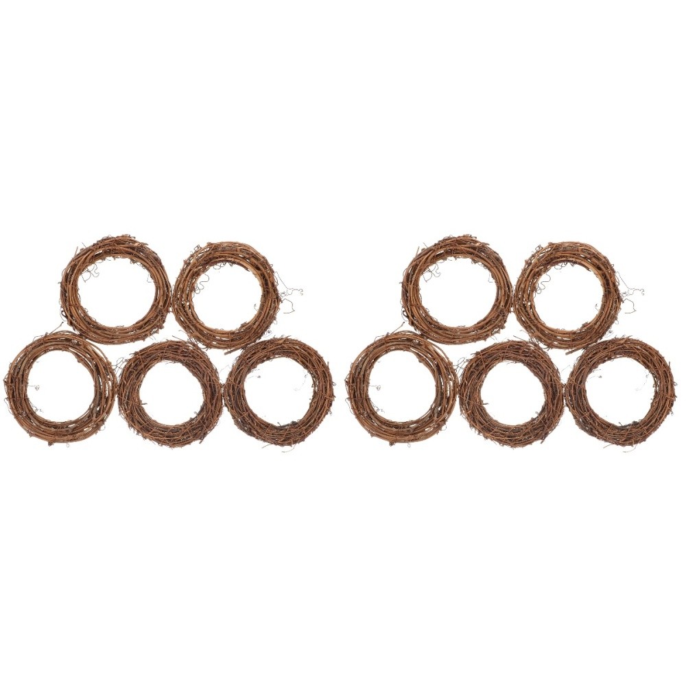 Set of 2 Mini Rattan Wreaths for Cabinets DIY Craft Garland