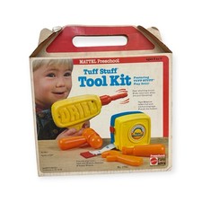 Vintage 1979 Mattel Preschool Tuff Stuff Tool Kit 1720 Play Drill  Tools Set