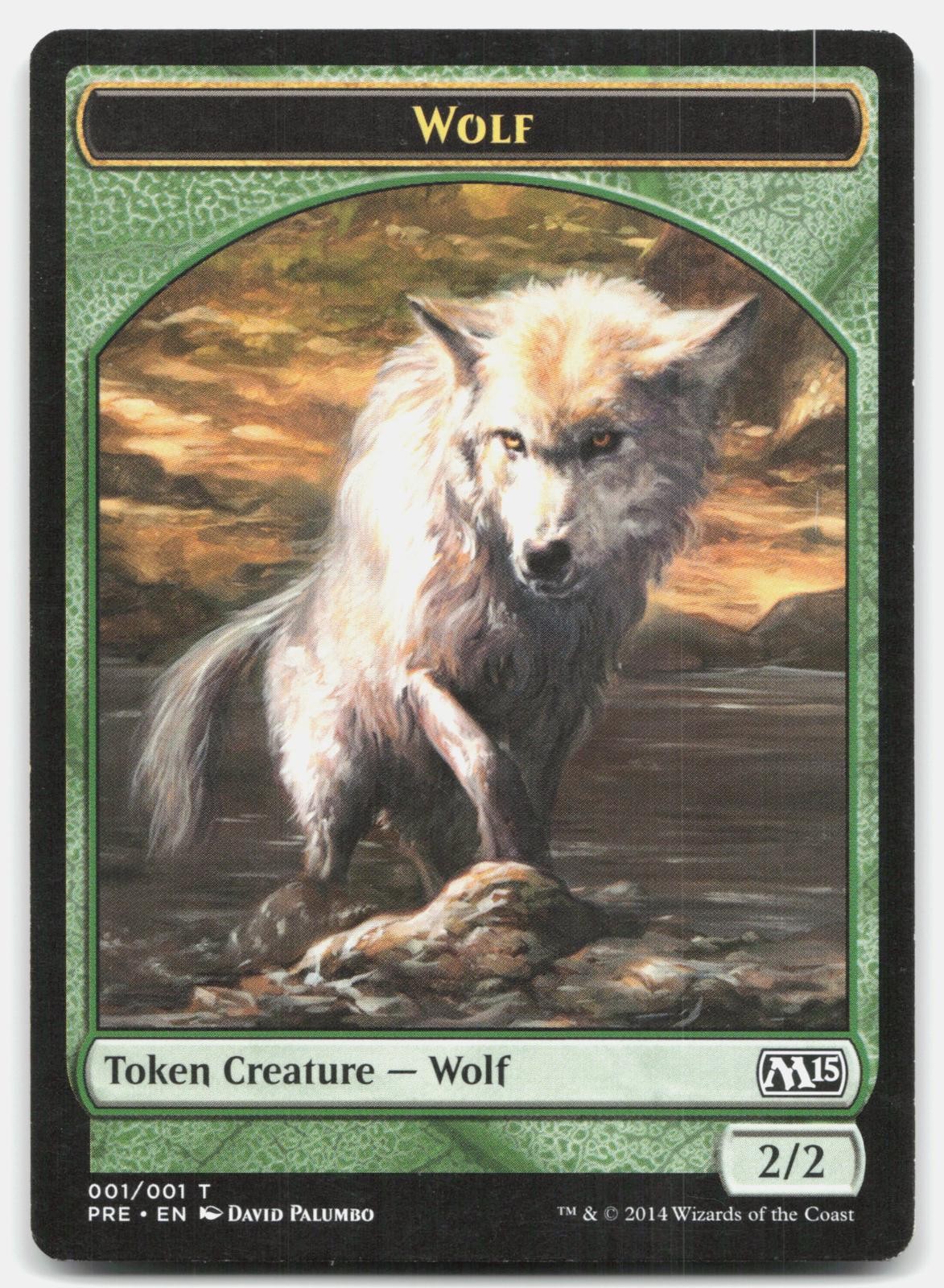 NM Wolf Token Prerelease Cards 1 Magic: The Gathering