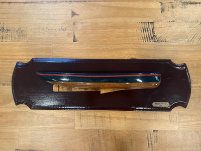 Wooden Half-Hull 1881 America's Cup Winner ''Mischief'' Plaque Wall Hanging