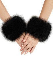 Faux Fur Wrist Cuff - Winter Furry Wrist Cuff Warmers for Women Girls Fuzzy A...