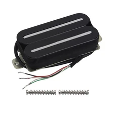 FLEOR Guitar Humbucker Pickup Dual Hot Dual RailsPickup Double Coil Black Birdge