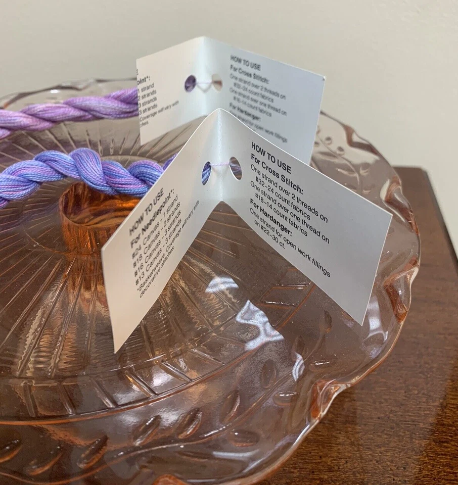 Lote de 2 hilos de algodón teñidos a mano flores silvestres de caronte rosa púrpura orquídea azul cielo Foto 3 de 4