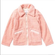 NWT Urban Republic Girls Size 16 Pink Pockets Lined Zip Up Faux Fur Sherpa Coat