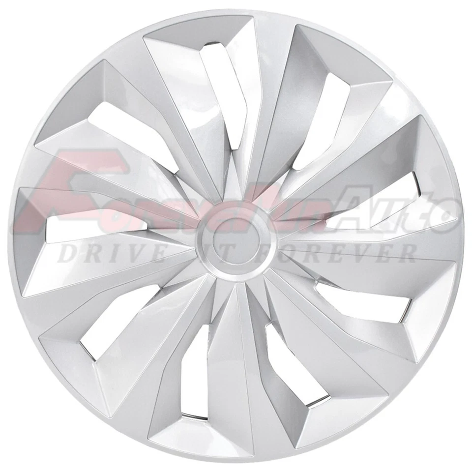 Juego de 4 tapacubos tapacubos de 14" plateados Snap On fit R14 neumático y llanta completa de acero Foto 2 de 4