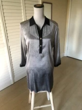 Citron Santa Monica Grey Silk Tunic Sz S
