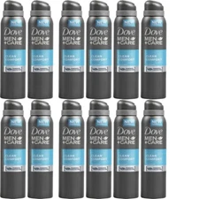 12 Pack Dove Men Clean Comfort Antiperspirant Deodorant Spray, 150ml (5.07 oz)
