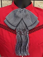 Mexican Charro and Mariachi Black/White Adult Bow Tie .Mo o Charro/Mariachi
