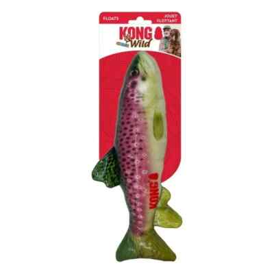 KONG Wild Shieldz Fish Shaped Trout Dog Toy 11'' for Medium Dogs