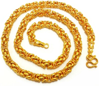 Chain Gold Necklace 22K 23K 24K THAI BAHT GOLD GP 27 inch 120 Grams Jewelry  MM