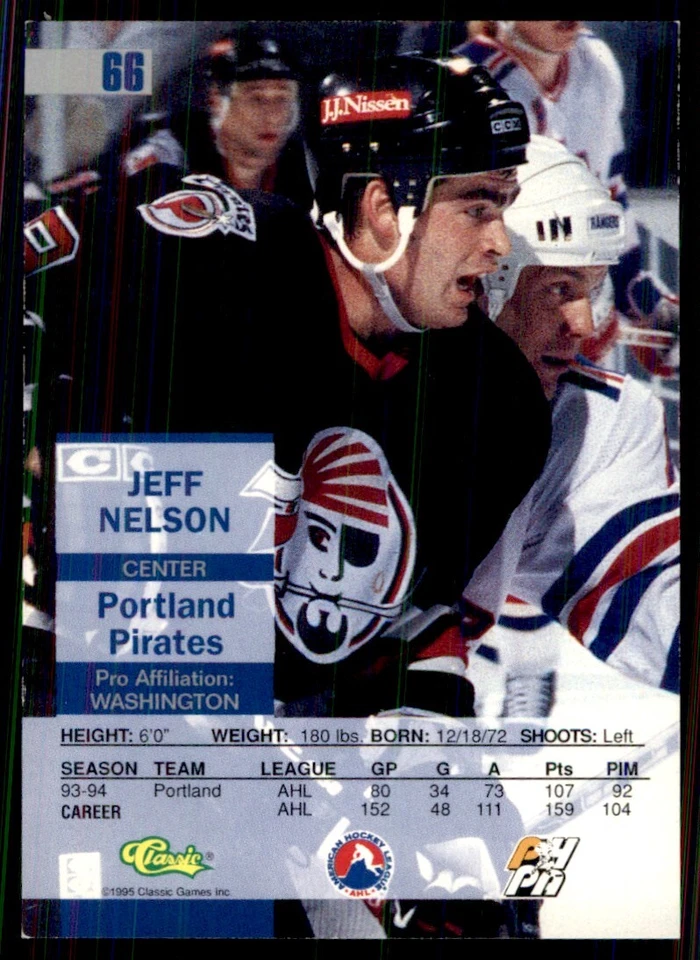 1995-96 Classic Images Jeff Nelson Portland Pirates #66 - Image 2 of 2