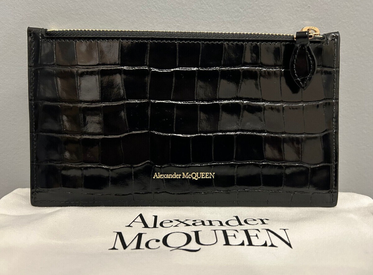 Alexander McQueen ブラック長財布 Alexander McQueen Skull Flat Zip Purse | Black | FARFETCH