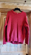 ATHLETA Cascades Cocoon Crew Neck Cable Sweater Red Sz. S
