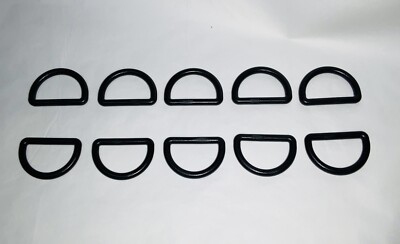 10 x Kunststoff D Ringe - passend für 25 mm Stoff etc. schwarz