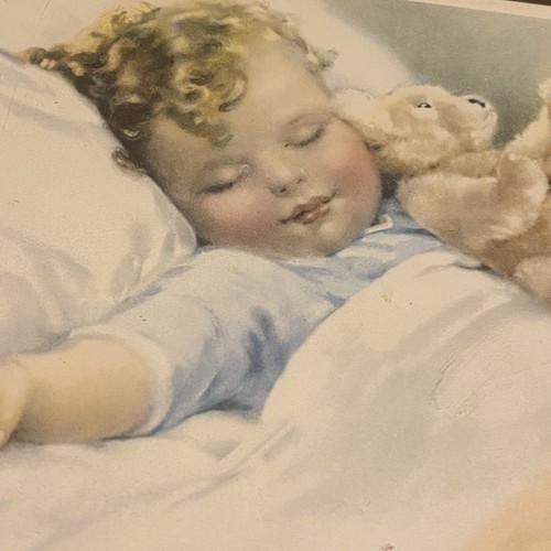 Vintage Bessie Pease Gutmann Framed Art Print Happy Dreams Childrens Nursery Art - Picture 18 of 24