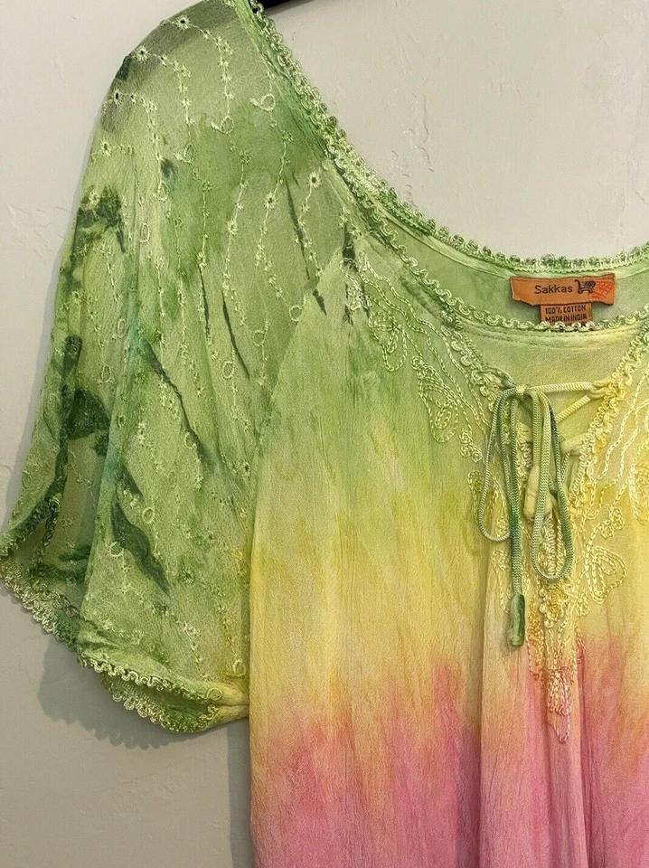 Sakkas Talla Única Natación Playa Vacaciones Informal Sol Vestido Con Cordones Arco Iris Foto 2 de 4