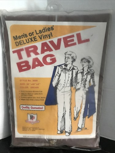 Vintage Deluxe Garment Travel Bag First In Plastics Brown New Old Stock - 第 1/5 張圖片