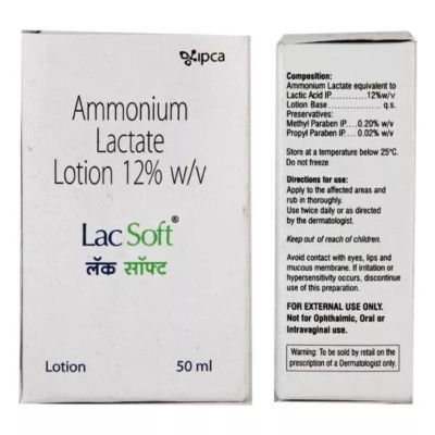 Lacsoft 12% w/v (50ml) Helps moisturise the skin,Exfoliates dead skin cells