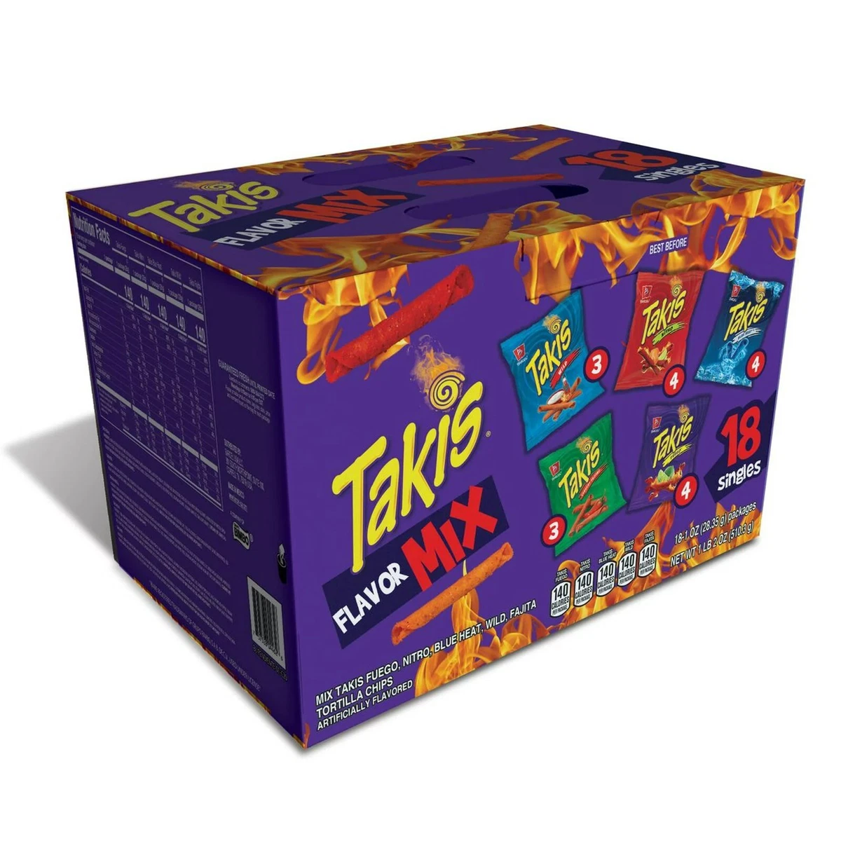 Takis Fuego Tortilla Chips, Hot Chili Pepper Lime, Oz, 40