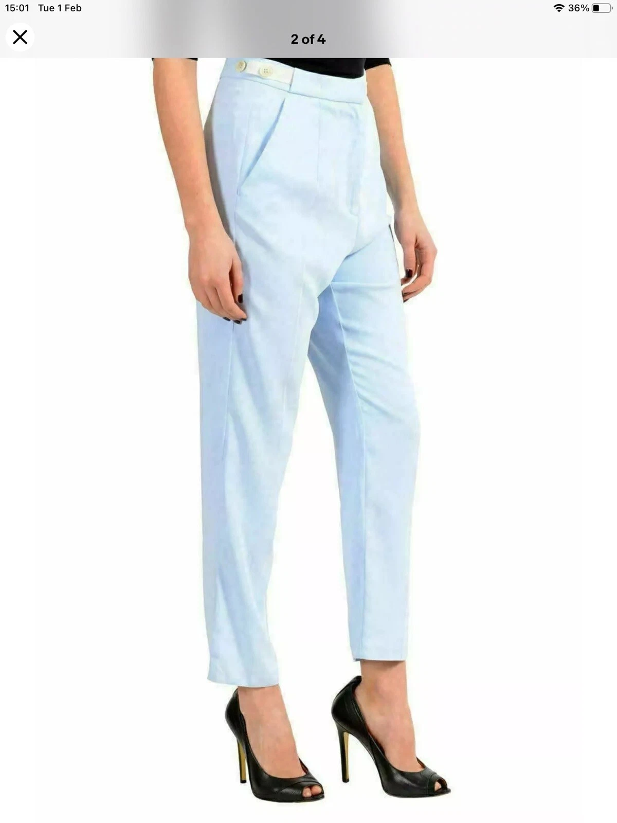 MAISON MARGIELA Nuovi pantaloni da donna blu pastello Maison Martin Margiela taglia 8 nuovi £340