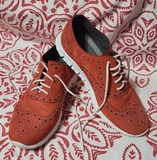 Cole Haan ZeroGrand Wingtip Oxford Orange Perforated W02580 Women's Shoes 8B