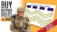 Action Man Australian Jungle Fighter Stripes Fabric Badges