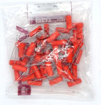 MALLORY Qty 50 CDE PVC1022 .22uF 100V Orange Drop Capacitors Non-Polarized Guitar Audio