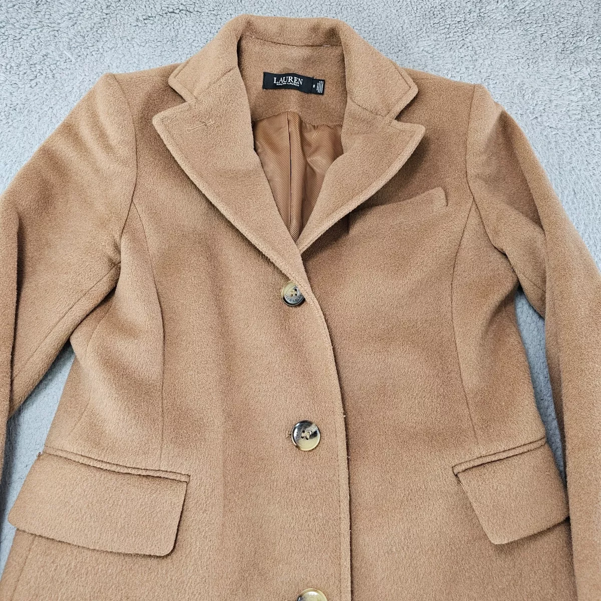 Lauren ralph lauren best sale notch lapel buttoned coat