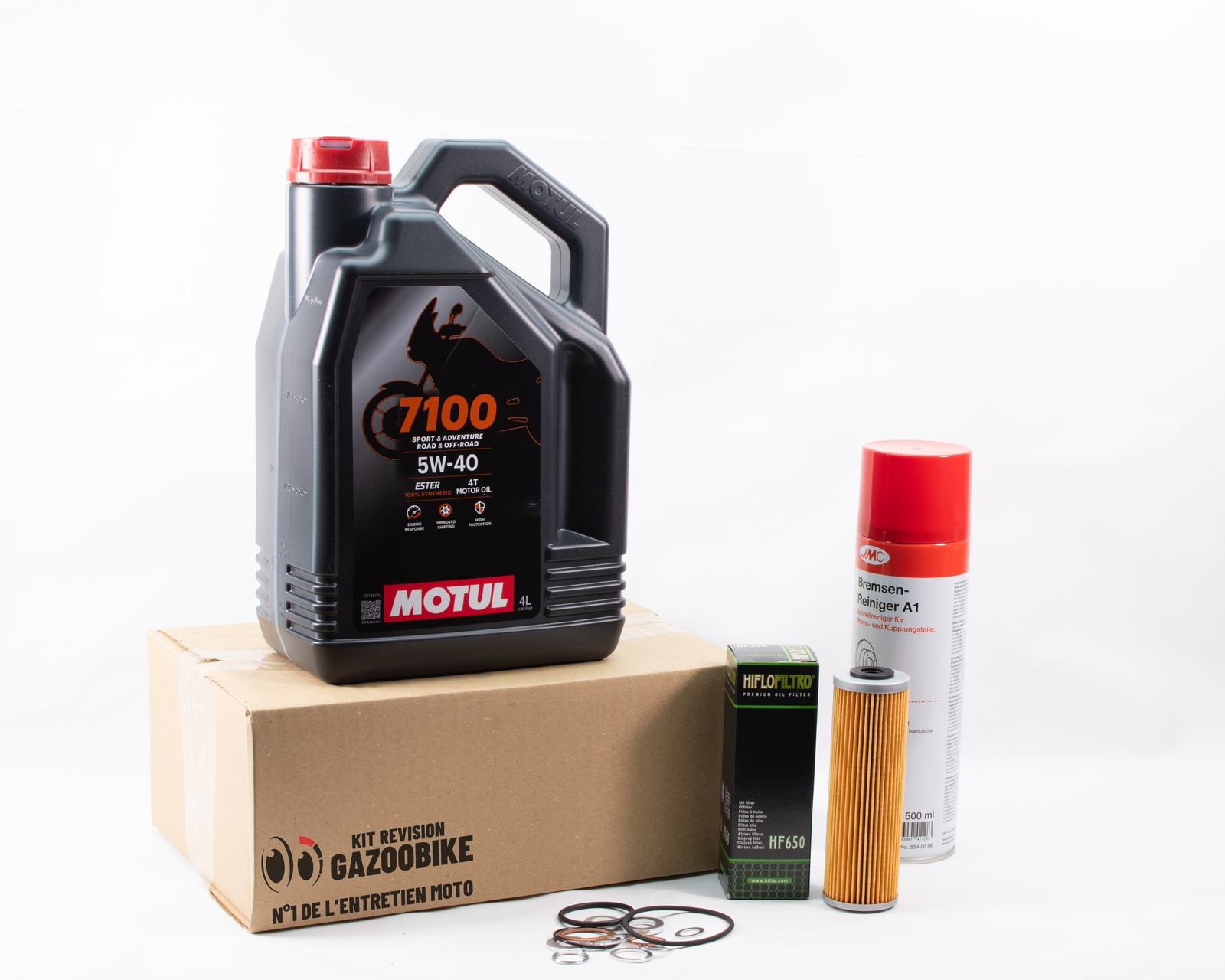 Kit vidange KTM Super Duke 1390 R 2024 avec huile Motul 7100 5w40 4L