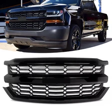 For 2016 2017 2018 Chevy Silverado 1500 Front Bumper Upper Grill Black 84046156
