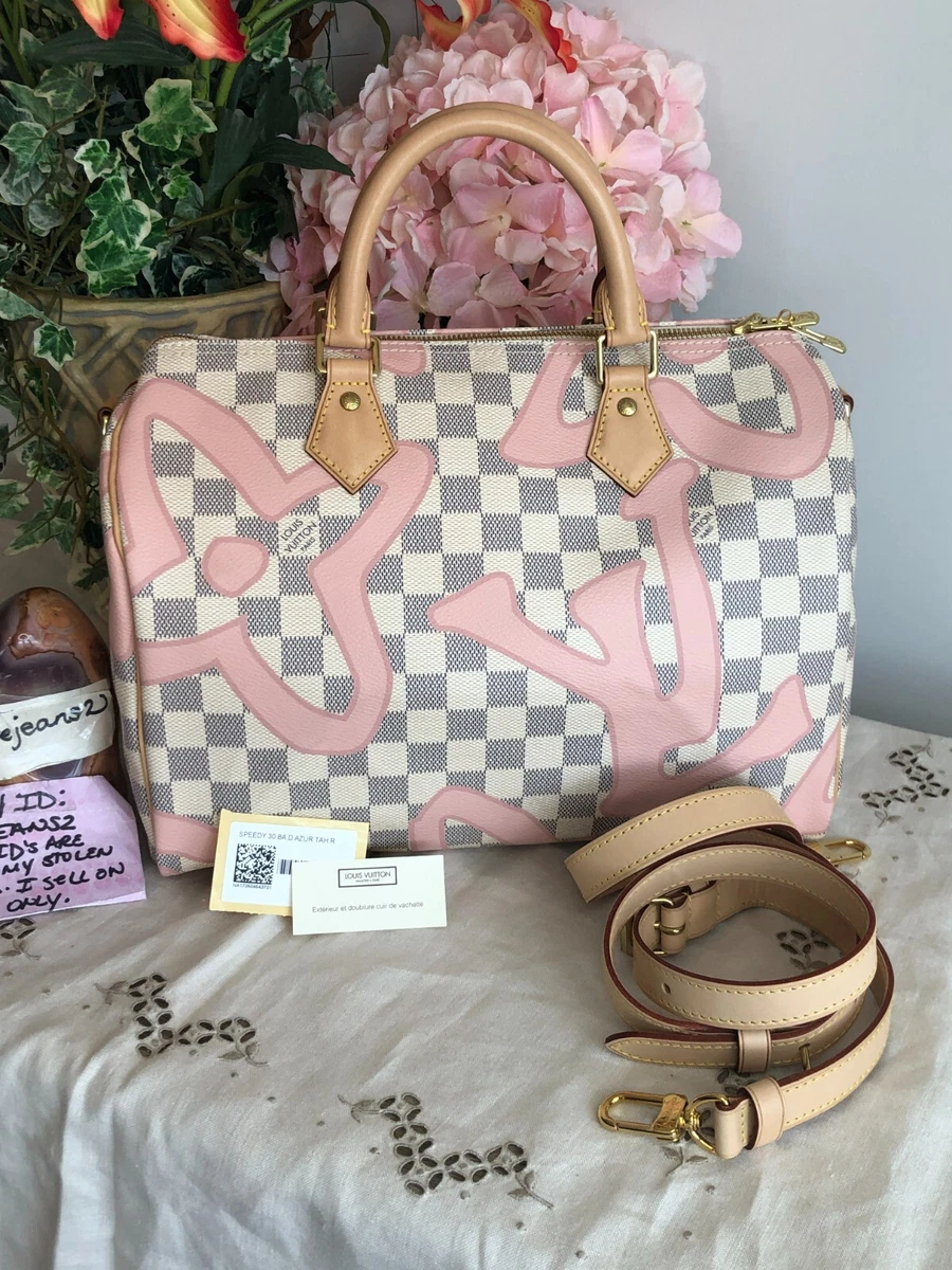 LOUIS VUITTON Damier Azur Tahitienne Speedy 30 Bandouliere Limited Edi