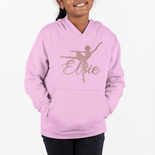 Sudadera con Capucha Ballet Oro Rosa Nombre Personalizado para Niñas Bailarina Personalizada Idea de Regalo - Imagen 6 de 10