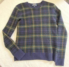 Polo Ralph Lauren girls sweater 14/16 wool plaid navy green gold