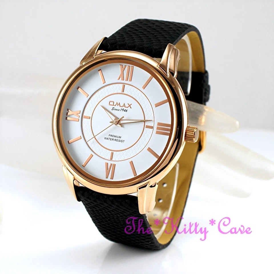 Reloj de Vestir Omax Clásico Delgado Oro Rosa Plt Seiko Y121 Movt Caballeros Blanco LA01R32I Foto 3 de 4