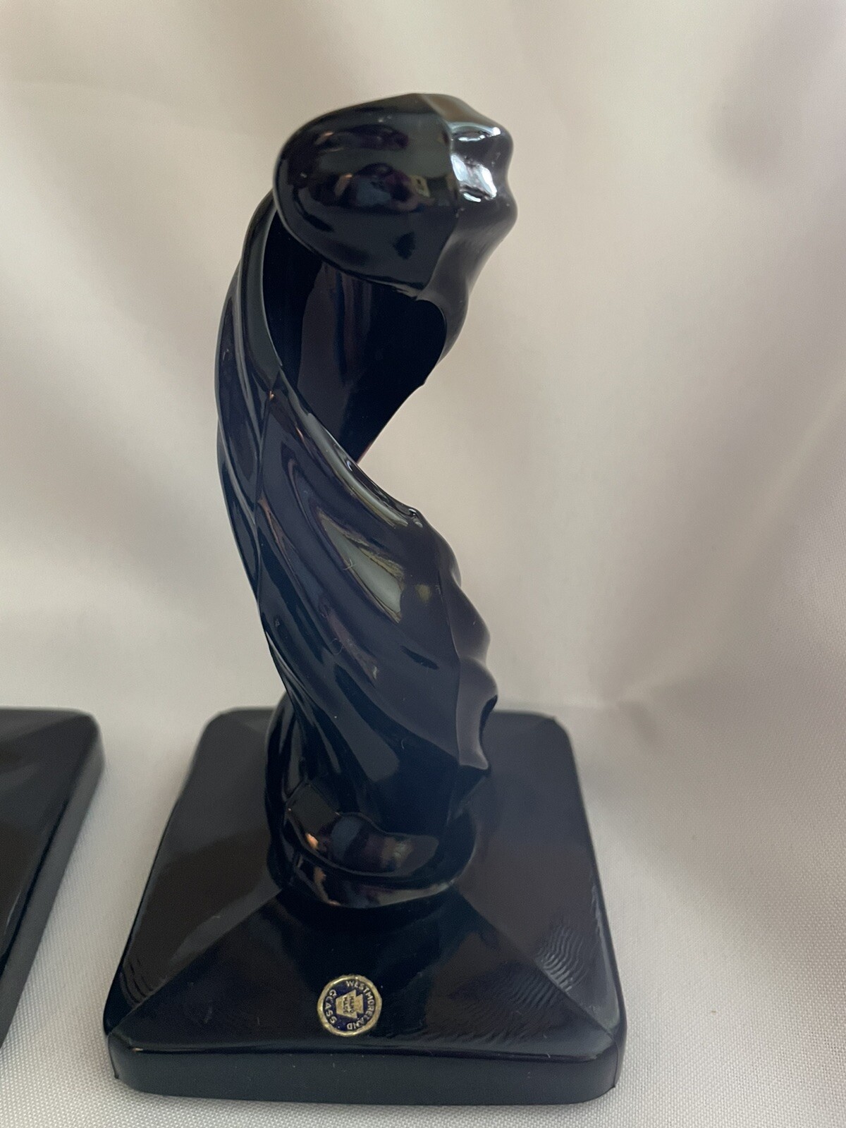 2 Westmoreland Spiral Lotus Black Milk Glass Candle Holders eBay