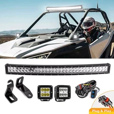 WEISEN Roof 32" LED Light Bar Mount Wire Kit+3" Pods For Polaris RZR Pro XP/XP 4