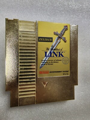 Nintendo NES Game, Zelda The Adventure of Link, Authentic, Gold Cartridge 