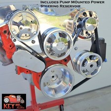 Small Block Chevy Polished Serpentine Kit Front Drive System Sbc 305 327 350 400 Small Block Chevy Polished Serpentine Kit Front Drive System Sbc 305 327 350 400