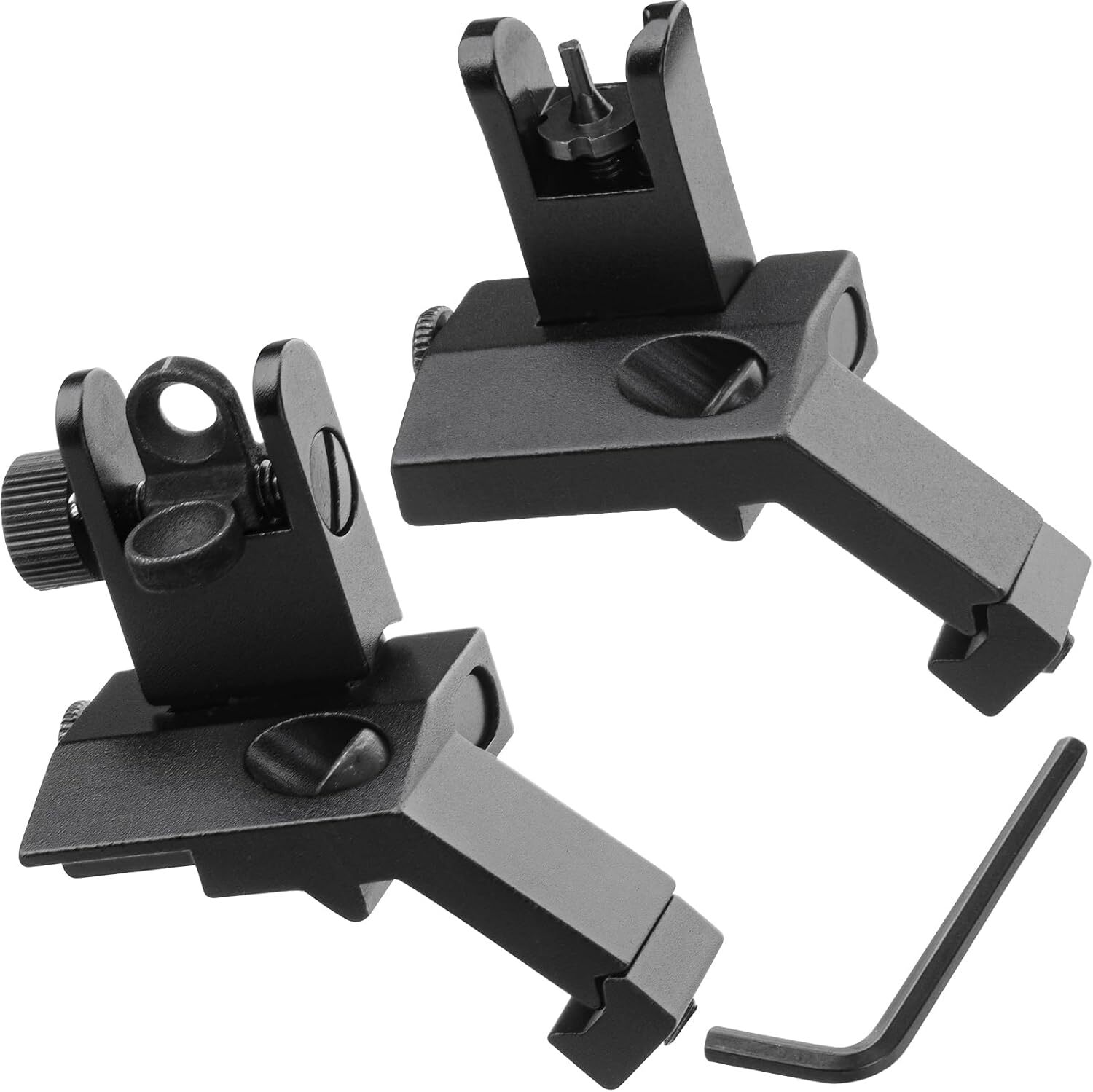 45 Degree Offset Flip Up Iron Sights Rapid Transition Front and Rear Backup Sigh