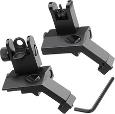 45 Degree Offset Flip Up Iron Sights Rapid Transition Front and Rear Backup Sigh