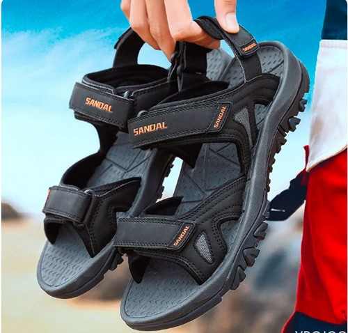 Freizeit Herren Slingback Sandalen Schuhe Sommer Sport Strand Wandern Sandale Schwarz NEU - Bild 5 von 14
