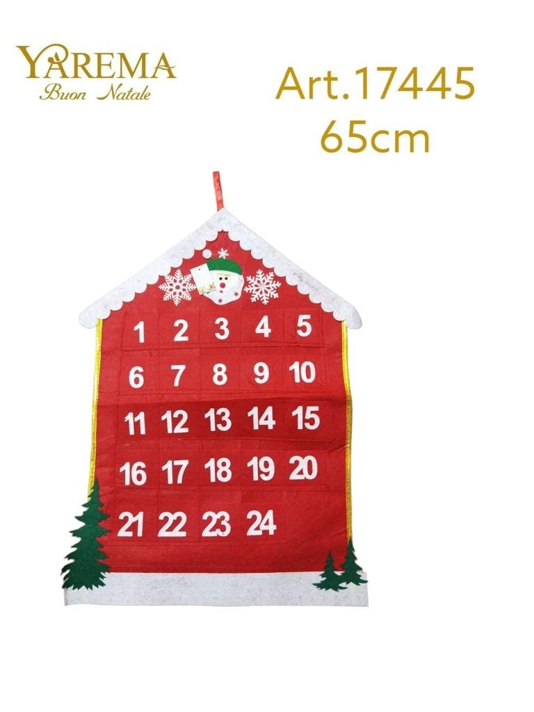 Calendario Dell'Avvento In Tessuto Da Appendere, Vuoto Da Riempire, 2025, Decorazioni Natalizie, Con Fiocchi Di Neve E Alberi, Per Bambini - 4