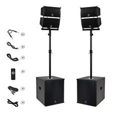 PRORECK CLUB 6000 PA Speaker System DJ Line Array 6000W PMPO 15 inch Subwoofer