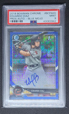2018 Bowman Chrome Prospect HTA Blue Mojo Refractor /150 Eduardo Diaz Auto PAS 9