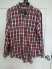 Vintage Britches Button Up Shirt Mens Medium Plaid Long Sleeve Made in USA