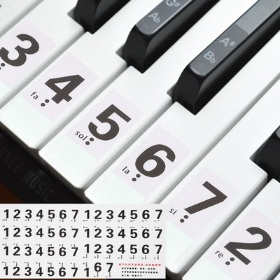 Piano Keyboard Stickers for 54 Keys, Numbers Key Sticker Piano Notes Guide